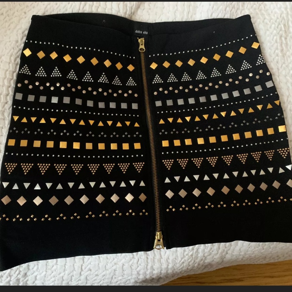 Dolce Vita mini skirt with metal appliqué